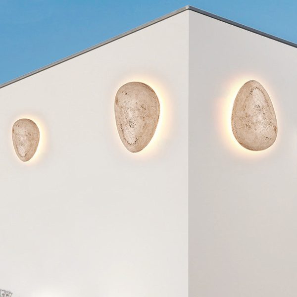 Traditional Japanese Travertine Cobblestone Design LED Waterproof Outdoor Wall Sconce Lamp For Garden - Image 10