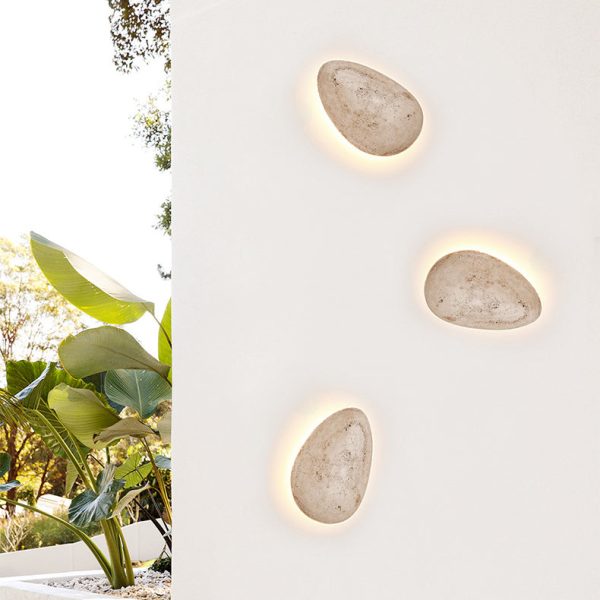 Traditional Japanese Travertine Cobblestone Design LED Waterproof Outdoor Wall Sconce Lamp For Garden - Image 11