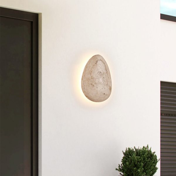 Traditional Japanese Travertine Cobblestone Design LED Waterproof Outdoor Wall Sconce Lamp For Garden - Image 2