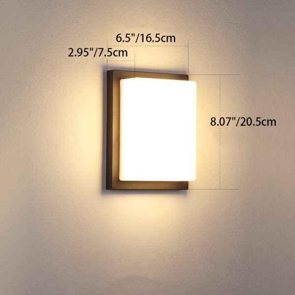 Modern Simplicity Square ABS LED Waterproof Outdoor Wall Sconce Lamp For Garden - Image 7