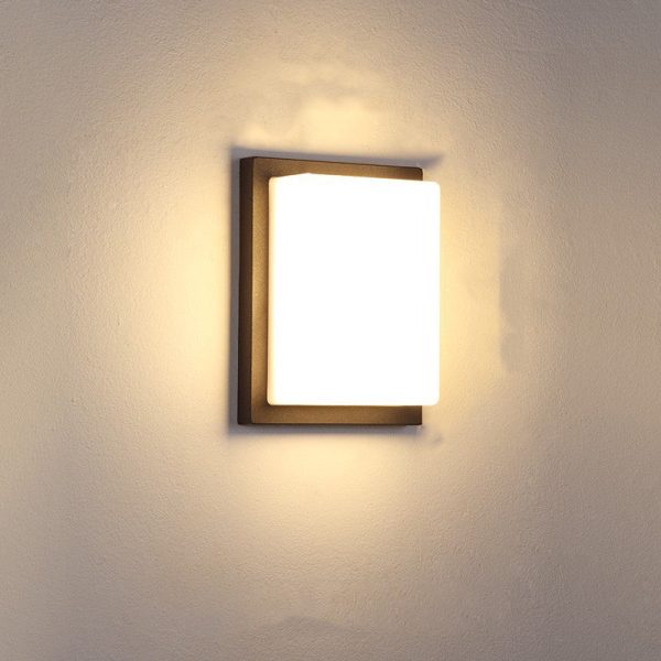 Modern Simplicity Square ABS LED Waterproof Outdoor Wall Sconce Lamp For Garden - Image 18