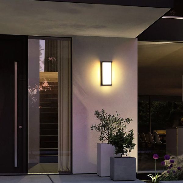 Modern Simplicity Square ABS LED Waterproof Outdoor Wall Sconce Lamp For Garden - Image 13