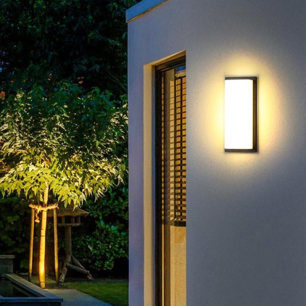 Modern Simplicity Square ABS LED Waterproof Outdoor Wall Sconce Lamp For Garden - Image 15