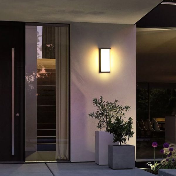 Modern Simplicity Square ABS LED Waterproof Outdoor Wall Sconce Lamp For Garden