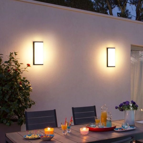 Modern Simplicity Square ABS LED Waterproof Outdoor Wall Sconce Lamp For Garden - Image 16