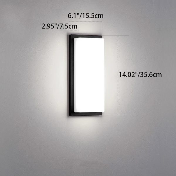 Modern Simplicity Square ABS LED Waterproof Outdoor Wall Sconce Lamp For Garden - Image 6