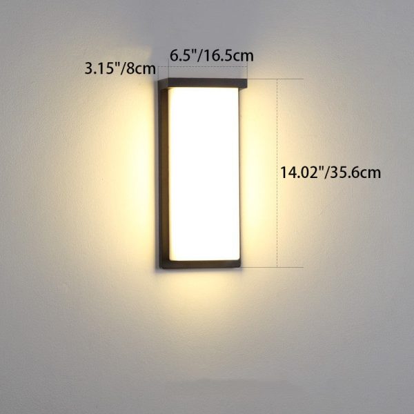 Modern Simplicity Square ABS LED Waterproof Outdoor Wall Sconce Lamp For Garden - Image 5