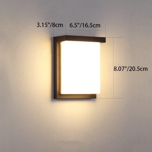 Modern Simplicity Square ABS LED Waterproof Outdoor Wall Sconce Lamp For Garden - Image 4