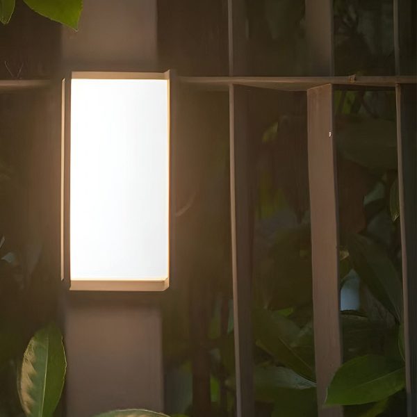 Modern Simplicity Rectangular ABS LED Waterproof Outdoor Wall Sconce Lamp For Garden - Image 6