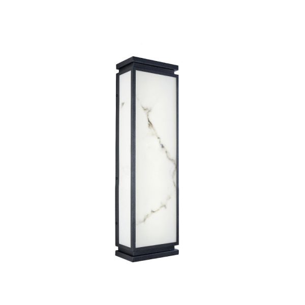 Traditional Chinese Stainless Steel Imitation Marble Shade LED Waterproof Outdoor Wall Sconce Lamp For Garden - Image 13