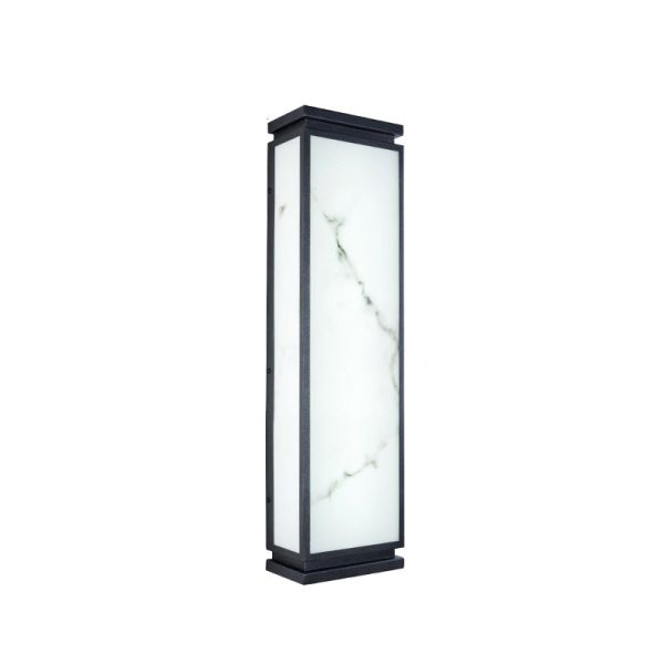 Traditional Chinese Stainless Steel Imitation Marble Shade LED Waterproof Outdoor Wall Sconce Lamp For Garden - Image 16