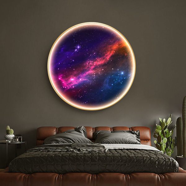 Contemporary Simplicity Starry Sky Moon Aluminum Round LED Wall Sconce Lamp For Living Room