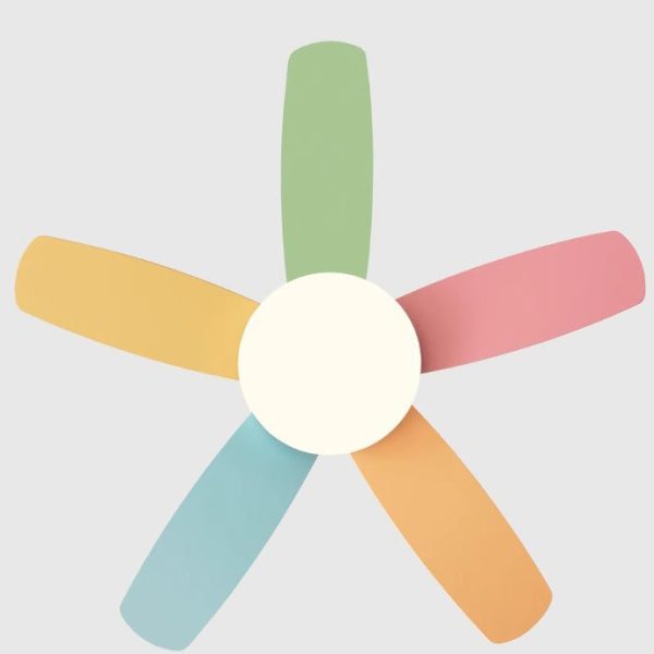 Contemporary Scandinavian Macaron Carbon Steel Wood Fan Blade LED Downrod Ceiling Fan Light For Living Room - Image 8