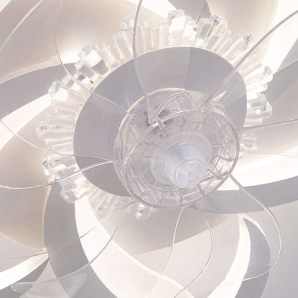 Contemporary Creative Aluminum Acrylic ABS Fan LED Flush Mount Ceiling Fan Light For Bedroom - Image 5