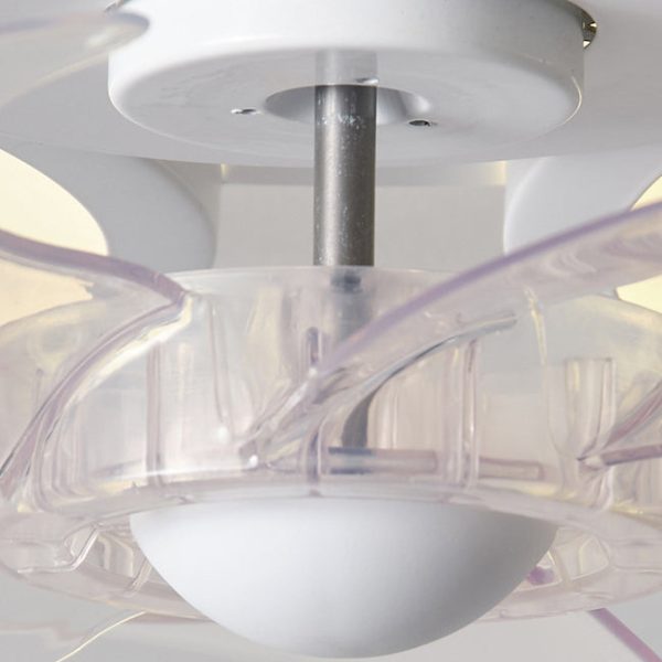 Contemporary Creative Aluminum Acrylic ABS Fan LED Flush Mount Ceiling Fan Light For Bedroom - Image 7