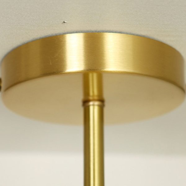 Contemporary Luxury Brass Water Ripple Glass Cylinder 1-Light Semi-Flush Mount Ceiling Light For Living Room - Image 7