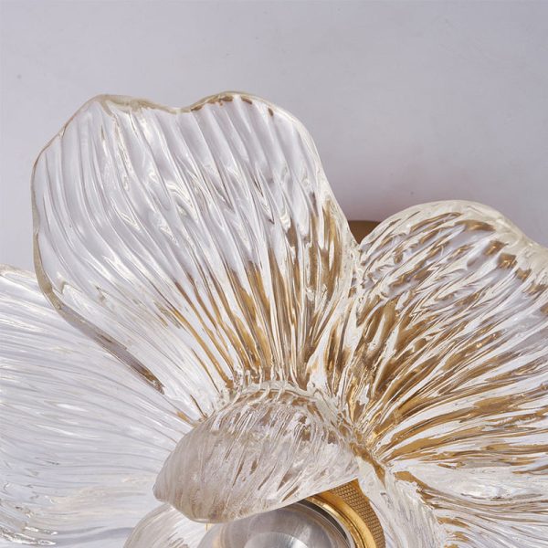 Contemporary Luxury Hardware Petal Resin Shade 1-Light Semi-Flush Mount Ceiling Light For Living Room - Image 5