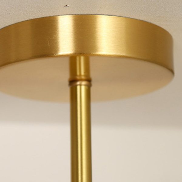 Traditional French Brass Spherical Glass Shade 1-Light Semi-Flush Mount Ceiling Light For Living Room - Image 7