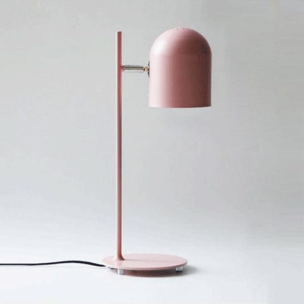 Contemporary Scandinavian Macaron Rotatable Adjustable Iron Round Shade 1-Light Table Lamp For Bedroom - Image 8