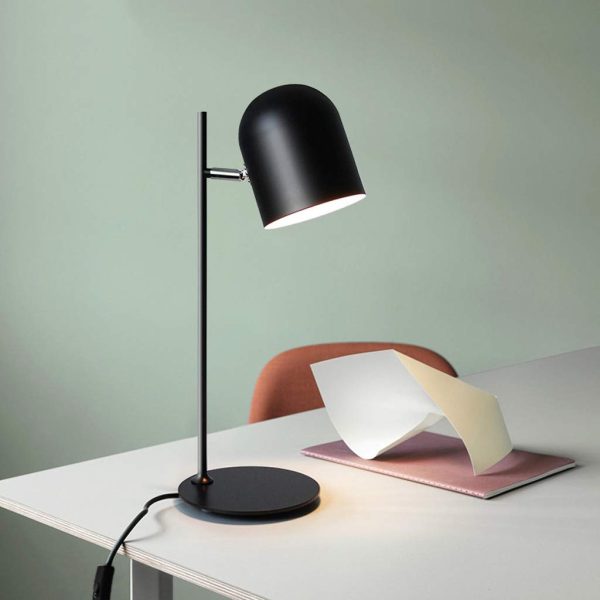 Contemporary Scandinavian Macaron Rotatable Adjustable Iron Round Shade 1-Light Table Lamp For Bedroom - Image 2