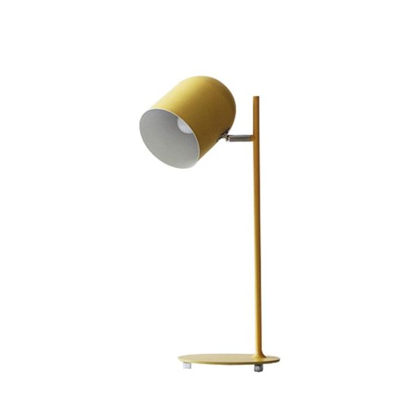 Contemporary Scandinavian Macaron Rotatable Adjustable Iron Round Shade 1-Light Table Lamp For Bedroom - Image 12