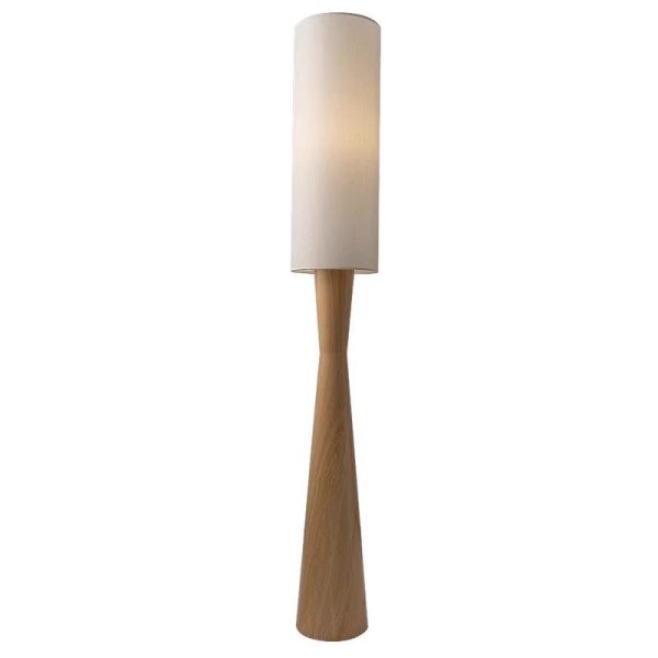 Traditional Japanese Fabric Cylinder Shade Iron Column 1-Light Standing Floor Lamp For Bedroom - Image 7