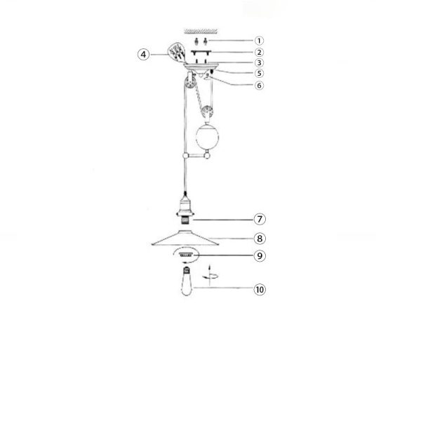 Contemporary Industrial Iron Conical Shade Lifting Pulley 1/3-Light Island Light Chandelier For Living Room - Image 17