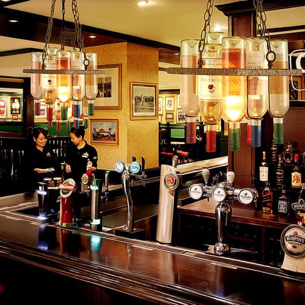 Contemporary Creative Iron Colorful Wine Bottle Glass Shade 1/3/4/5-Light Chandelier Island Light For Bar - Image 15