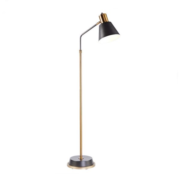 Contemporary Scandinavian Hardware Conical Shade 1-Light Standing Floor Lamp For Bedroom - Image 9