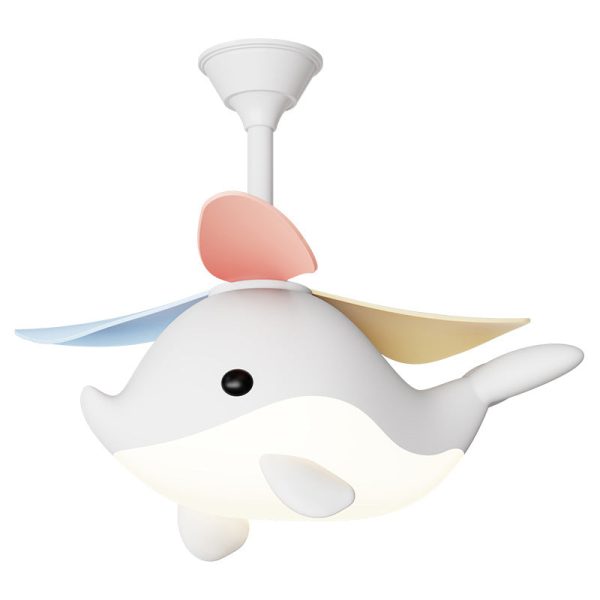 Contemporary Scandinavian Cartoon Whale Plane Iron Acrylic Shade ABS Fan LED Downrods Ceiling Fan Light For Bedroom - Image 21