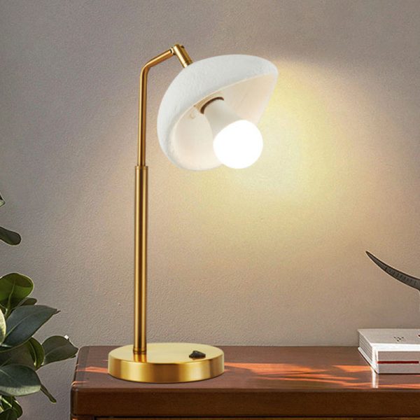 Contemporary Nordic High-Density Polystyrene Round Shade Hardware 1-Light Table Lamp For Bedroom - Image 2
