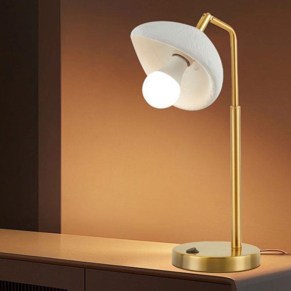 Contemporary Nordic High-Density Polystyrene Round Shade Hardware 1-Light Table Lamp For Bedroom - Image 7