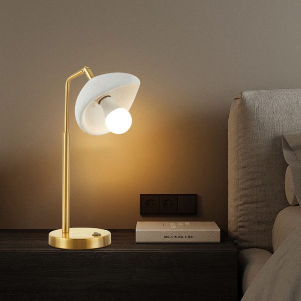 Contemporary Nordic High-Density Polystyrene Round Shade Hardware 1-Light Table Lamp For Bedroom - Image 9