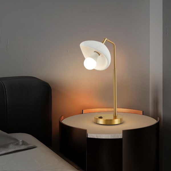 Contemporary Nordic High-Density Polystyrene Round Shade Hardware 1-Light Table Lamp For Bedroom - Image 8