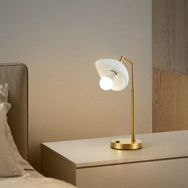 Contemporary Nordic High-Density Polystyrene Round Shade Hardware 1-Light Table Lamp For Bedroom - Image 10