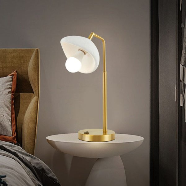 Contemporary Nordic High-Density Polystyrene Round Shade Hardware 1-Light Table Lamp For Bedroom - Image 12