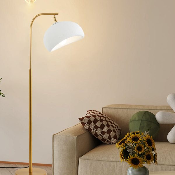 Contemporary Nordic High-Density Polystyrene Round Shade Hardware 1-Light Standing Floor Lamp For Bedroom - Image 7