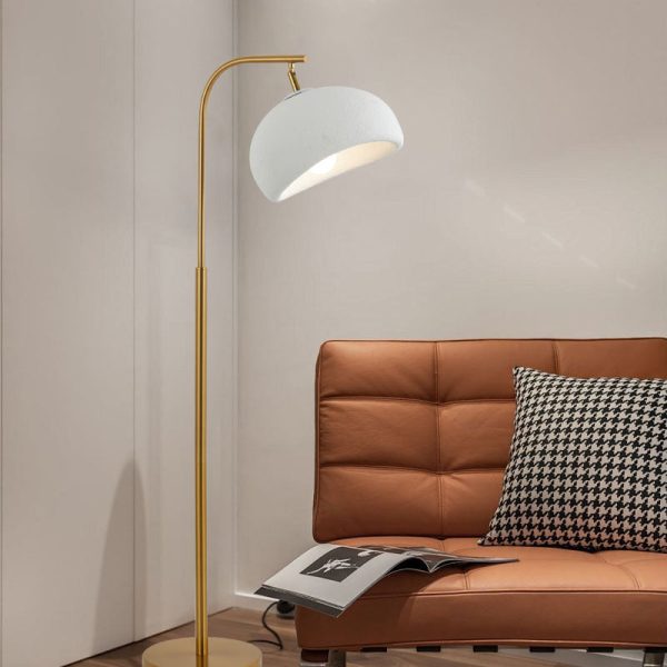 Contemporary Nordic High-Density Polystyrene Round Shade Hardware 1-Light Standing Floor Lamp For Bedroom - Image 2