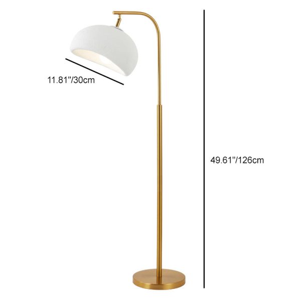 Contemporary Nordic High-Density Polystyrene Round Shade Hardware 1-Light Standing Floor Lamp For Bedroom - Image 3