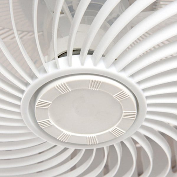 Contemporary Scandinavian Round Iron Solid Wood LED Silent Semi-Flush Mount Ceiling Fan Light For Bedroom - Image 6