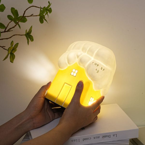 Contemporary Creative Ceramic Cute Snow House USB LED Table Lamp Night Light For Bedroom - Image 8