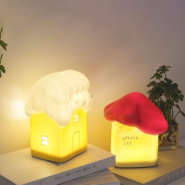 Contemporary Creative Ceramic Cute Snow House USB LED Table Lamp Night Light For Bedroom - Image 9
