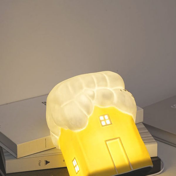 Contemporary Creative Ceramic Cute Snow House USB LED Table Lamp Night Light For Bedroom - Image 5