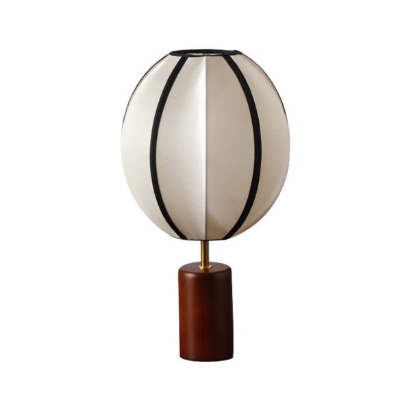 Modern Mid-Century Fabric Lantern Shade Solid Wood 1-Light Table Lamp For Study - Image 7