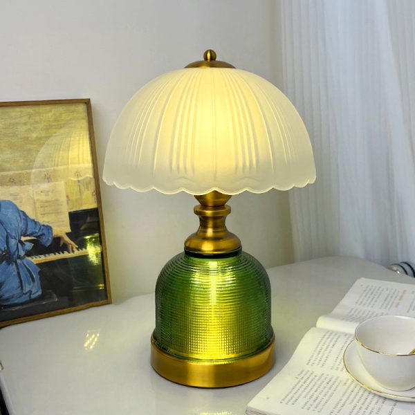 Modern Transitional Frosted Glass Dome Shade Hardware 1-Light Table Lamp For Study - Image 8
