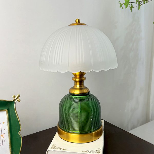 Modern Transitional Frosted Glass Dome Shade Hardware 1-Light Table Lamp For Study - Image 10