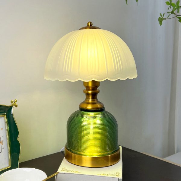 Modern Transitional Frosted Glass Dome Shade Hardware 1-Light Table Lamp For Study - Image 2