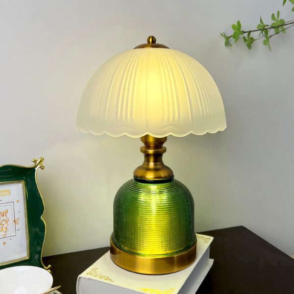 Modern Transitional Frosted Glass Dome Shade Hardware 1-Light Table Lamp For Study - Image 5