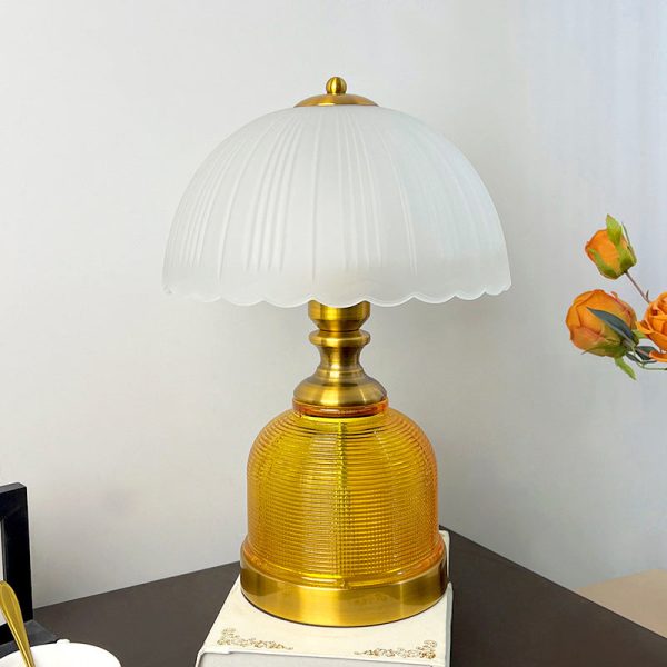 Modern Transitional Frosted Glass Dome Shade Hardware 1-Light Table Lamp For Study - Image 11