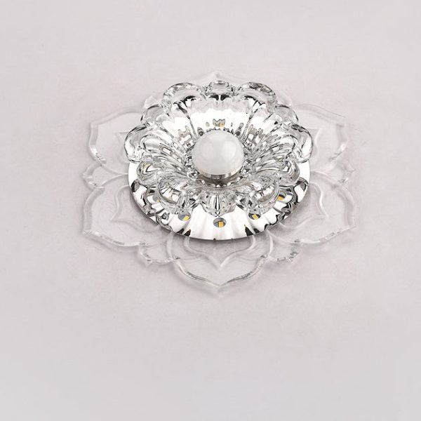 Contemporary Luxury Floral Dazzling Crystal Acrylic LED Flush Mount Ceiling Light For Hallway - Image 19